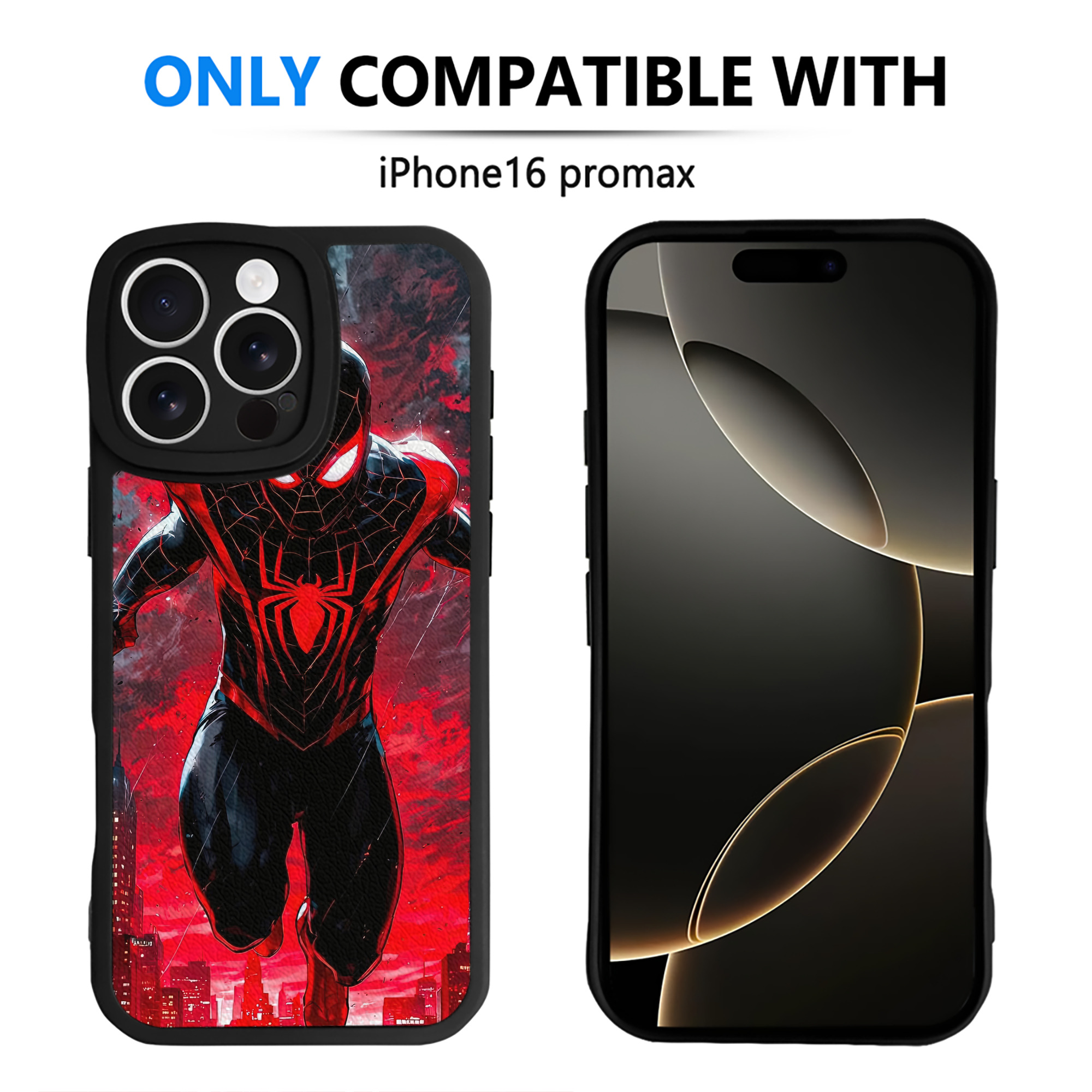（画像用） Spider Man スパイダーマン 【iPhone 16シリーズ対応】シリコンスマホケース（レザー調） 材質：シリコン